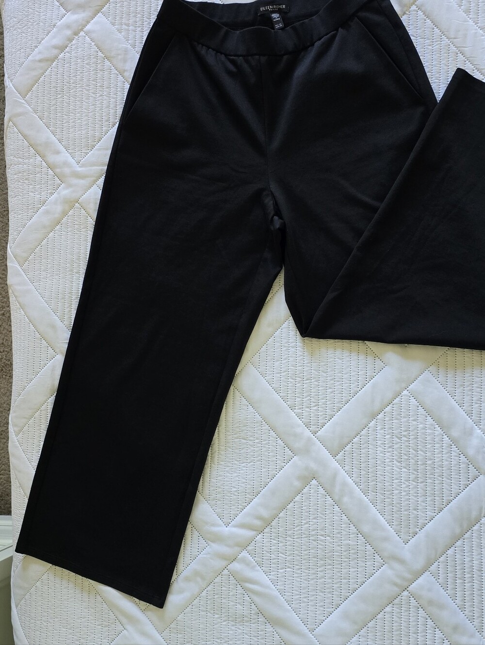 Eileen Fisher Black Washable Flex Ponte Wide-Leg Pant Sz: PS - Picture 2 of 6